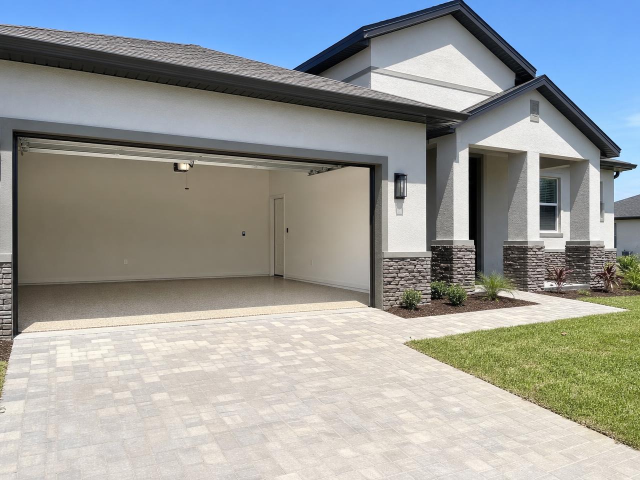 New Orlando area home with a freshly coated garage floor